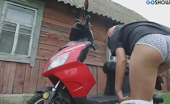 Riding Soles for Pleasure Motorcycle Masturbation and Exposed Pussy